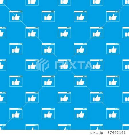 Hand with thumb up in browser pattern seamless blue 37462141