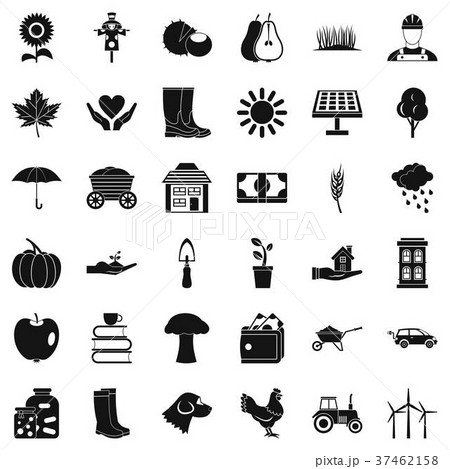 Seed icons set, simple style 37462158