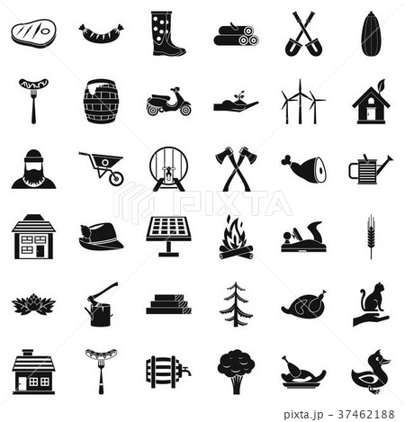 Farm icons set, simple style Farm icons set, simple style 37462188
