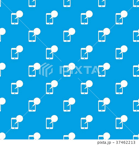 Speech bubble on phone pattern seamless blue 37462213