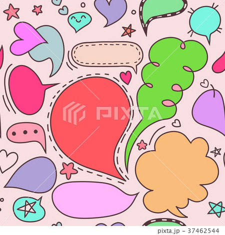 Cute speech bubble doodle set 37462544