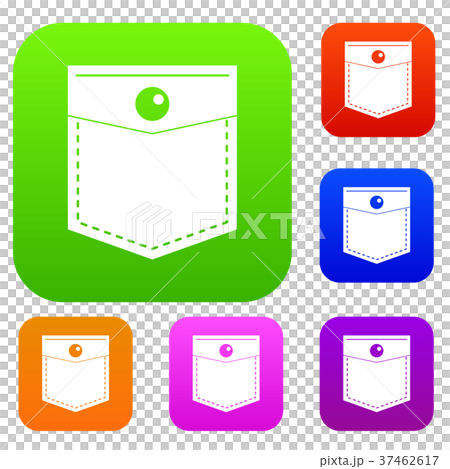 Black pocket symbol set color collection - Stock Illustration [37462617 ...