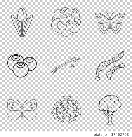 Food for animal icons set, outline style Food for animal icons set, outline style 37462708