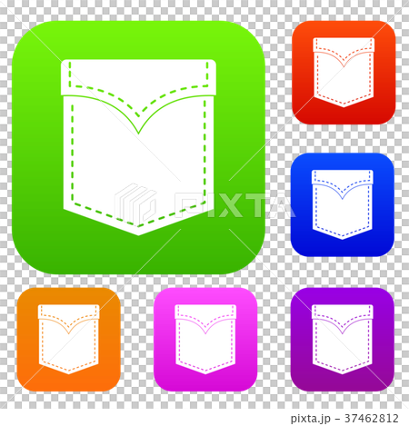 Black valve pocket set color collection - Stock Illustration [37462812 ...