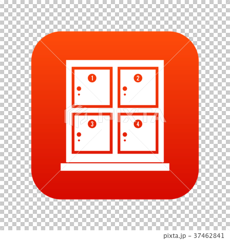 Cells for storage in the supermarket icon digital red 37462841