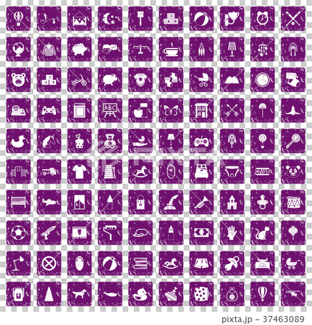 100 nursery icons set grunge purple 100 nursery icons set grunge purple 37463089