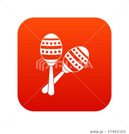 Maracas Icon Digital Redのイラスト素材