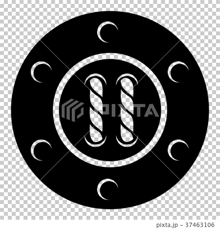 Sew button icon, simple black style Sew button icon, simple black style 37463106