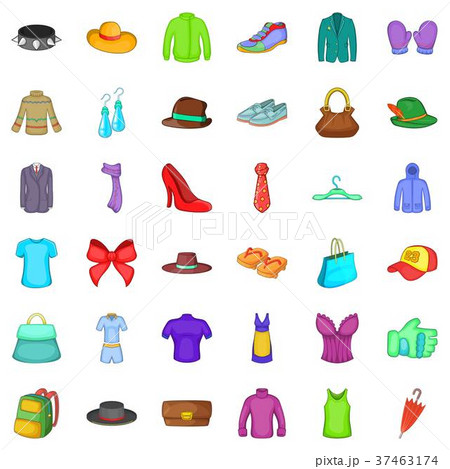 Sweater icons set, cartoon style 37463174