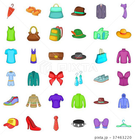 Jacket icons set, cartoon style 37463220