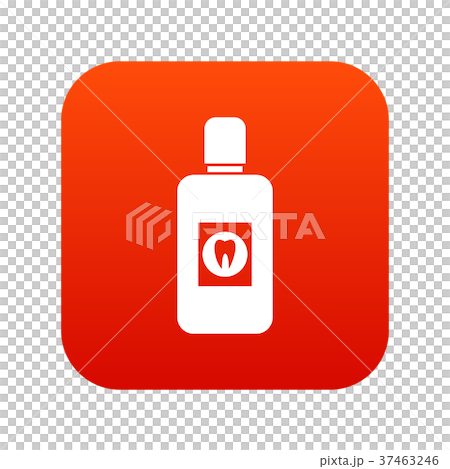 Bottle of mouthwash icon digital red 37463246