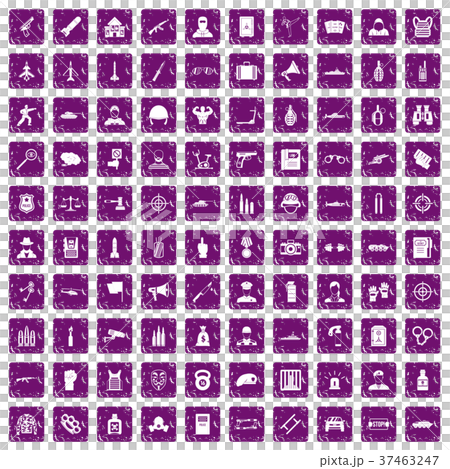 100 officer icons set grunge purple 100 officer icons set grunge purple 37463247