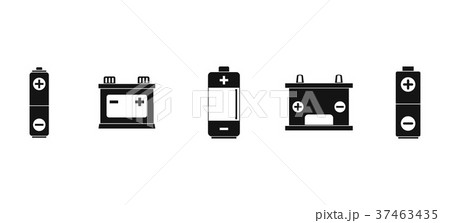 Battery icon set, simple style Battery icon set, simple style 37463435