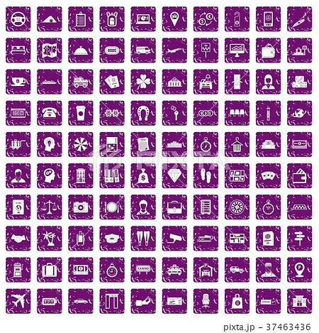 100 paying money icons set grunge purple 100 paying money icons set grunge purple 37463436