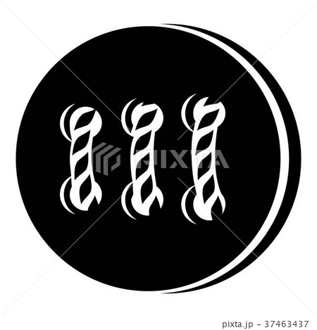 Retro button icon, simple black style 37463437