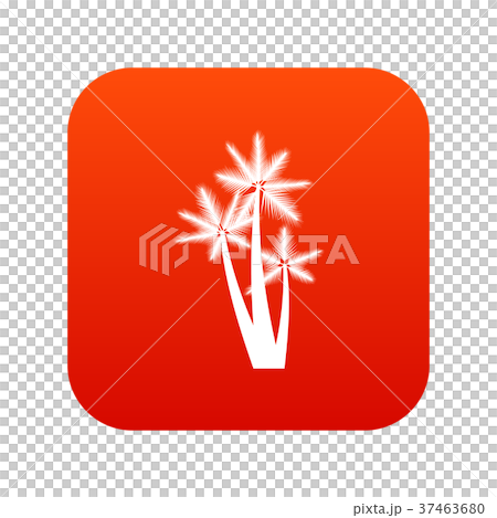 Three tropical palm trees icon digital red 37463680