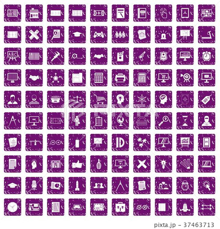 100 plan icons set grunge purple 100 plan icons set grunge purple 37463713