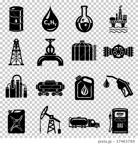 Oil industry icons set, simple style Oil industry icons set, simple style 37463789