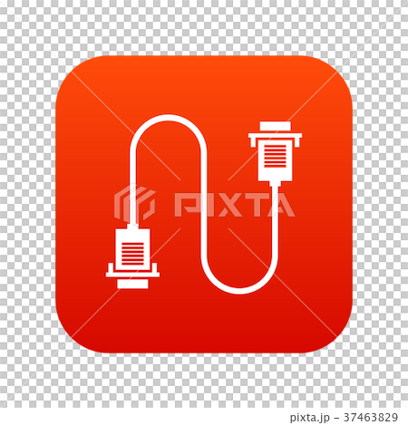 Cable wire computer icon digital red Cable wire computer icon digital red 37463829