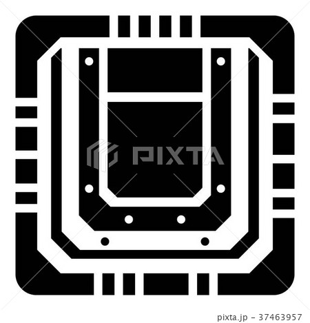 Modern microchip icon, simple black style Modern microchip icon, simple black style 37463957