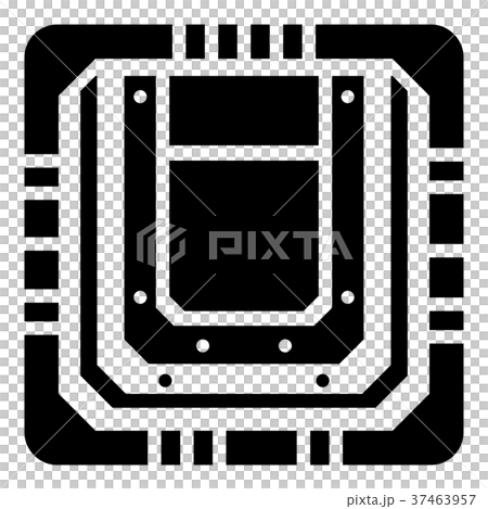 Modern microchip icon, simple black style Modern microchip icon, simple black style 37463957