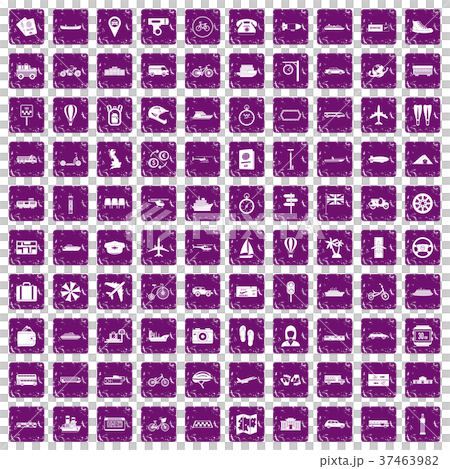100 public transport icons set grunge purple 37463982