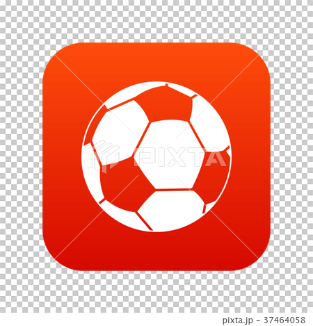 Football ball icon digital red 37464058