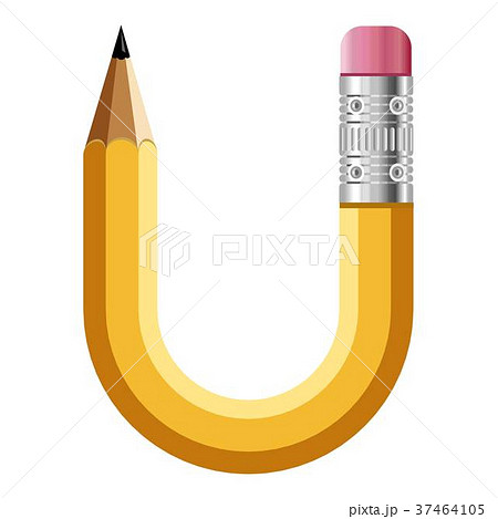 Letter u pencil icon, cartoon style Letter u pencil icon, cartoon style 37464105