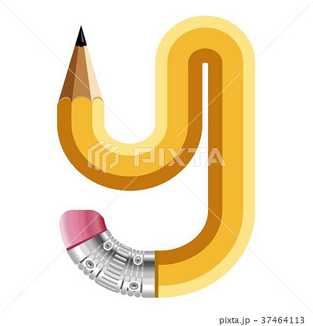 Letter y pencil icon, cartoon style 37464113