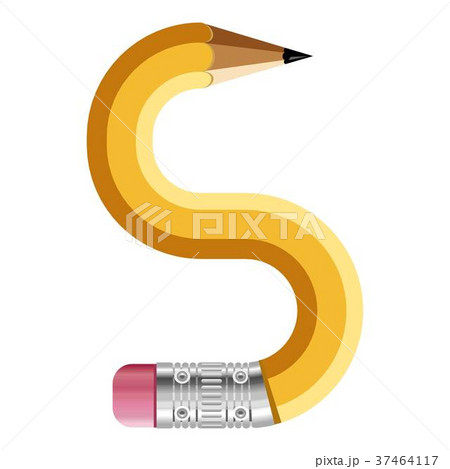 Letter s pencil icon, cartoon style 37464117