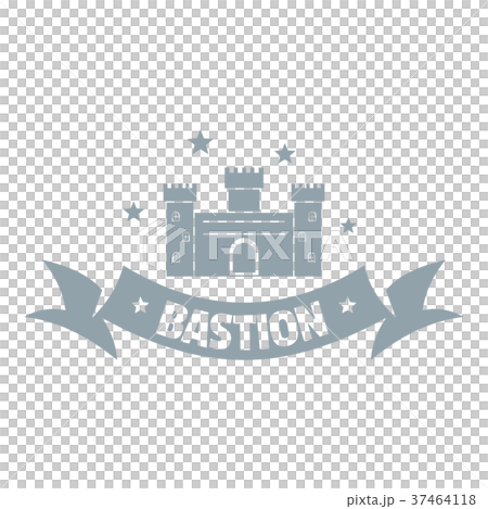Building bastion logo, simple gray style 37464118