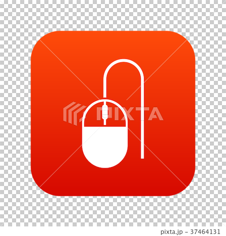 Computer mouse icon digital red 37464131