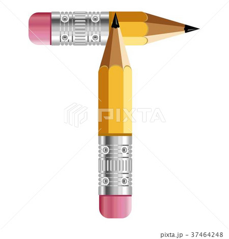 Letter t pencil icon, cartoon style Letter t pencil icon, cartoon style 37464248