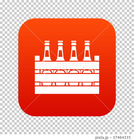 Beer wooden box icon digital red 37464335