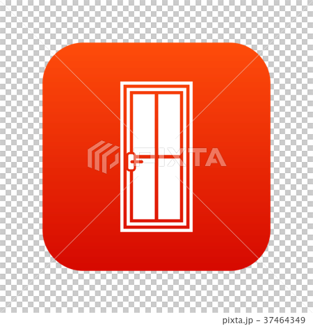 Glass door icon digital red 37464349