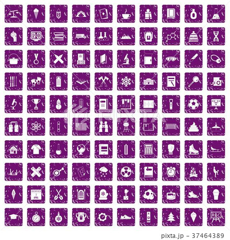 100 school years icons set grunge purple 100 school years icons set grunge purple 37464389