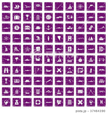 100 shipping icons set grunge purple 100 shipping icons set grunge purple 37464390