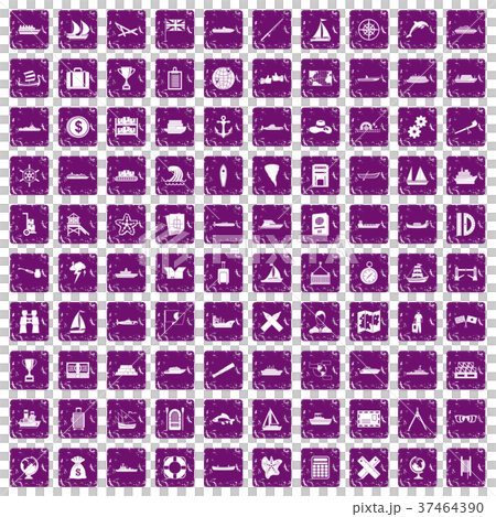 100 shipping icons set grunge purple 100 shipping icons set grunge purple 37464390
