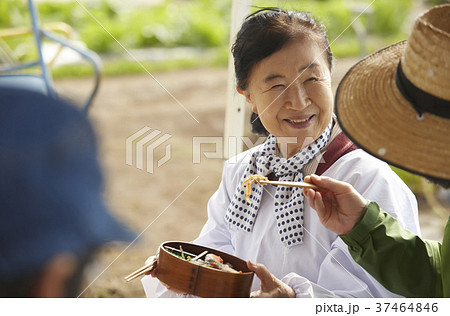 農業 休憩 昼食 外国人男性 農業 休憩 昼食 外国人男性 37464846