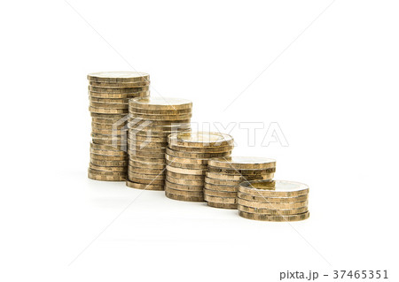 coin stacks on white background 37465351