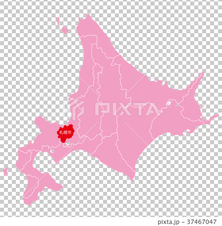 北海道と札幌市の地形 37467047