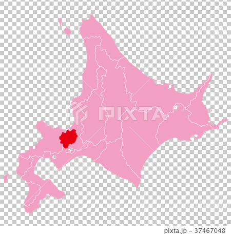 北海道と札幌市の地形のイラスト素材