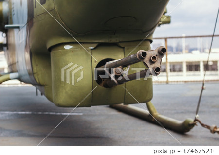 Air Force helicopter with minigun - aviation 37467521