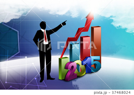 Business man showing New year growth 37468024