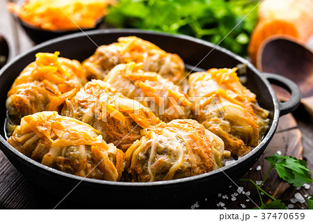 Cabbage rolls stewed with meat 37470659