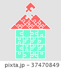 Silhouette of a house from puzzles mosaic 37470849