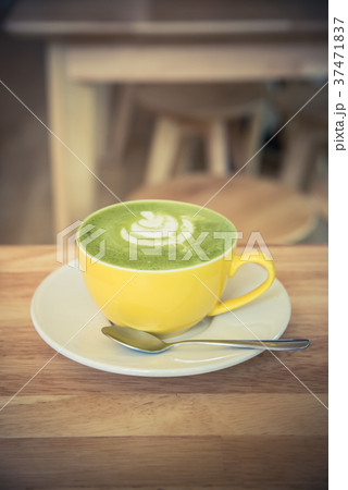 hot green tea , healthy drink water on the table 37471837