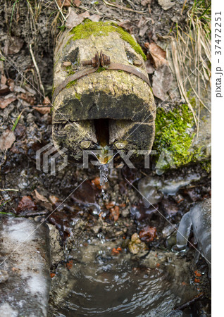 Front view of the old natural wellhead covered by Front view of the old natural wellhead covered by 37472251