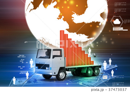 Transportation of business graph in truck Transportation of business graph in truck 37473037