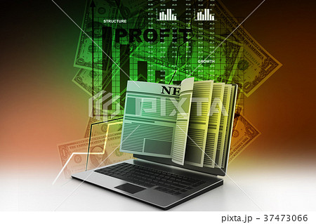 News through a laptop screen concept for online  37473066